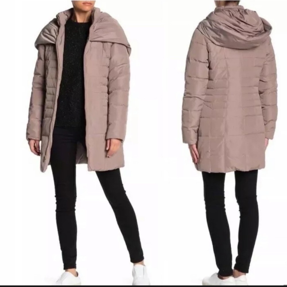 COLE Haan Down Puffer Jacket Coat XS Zip Front Hooded